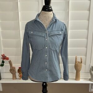 NIC+ZOE Striped Railroad Shirt